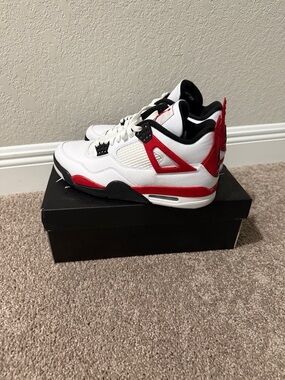 Jordan Men’s White Red Black Retro Basketball Sneakers